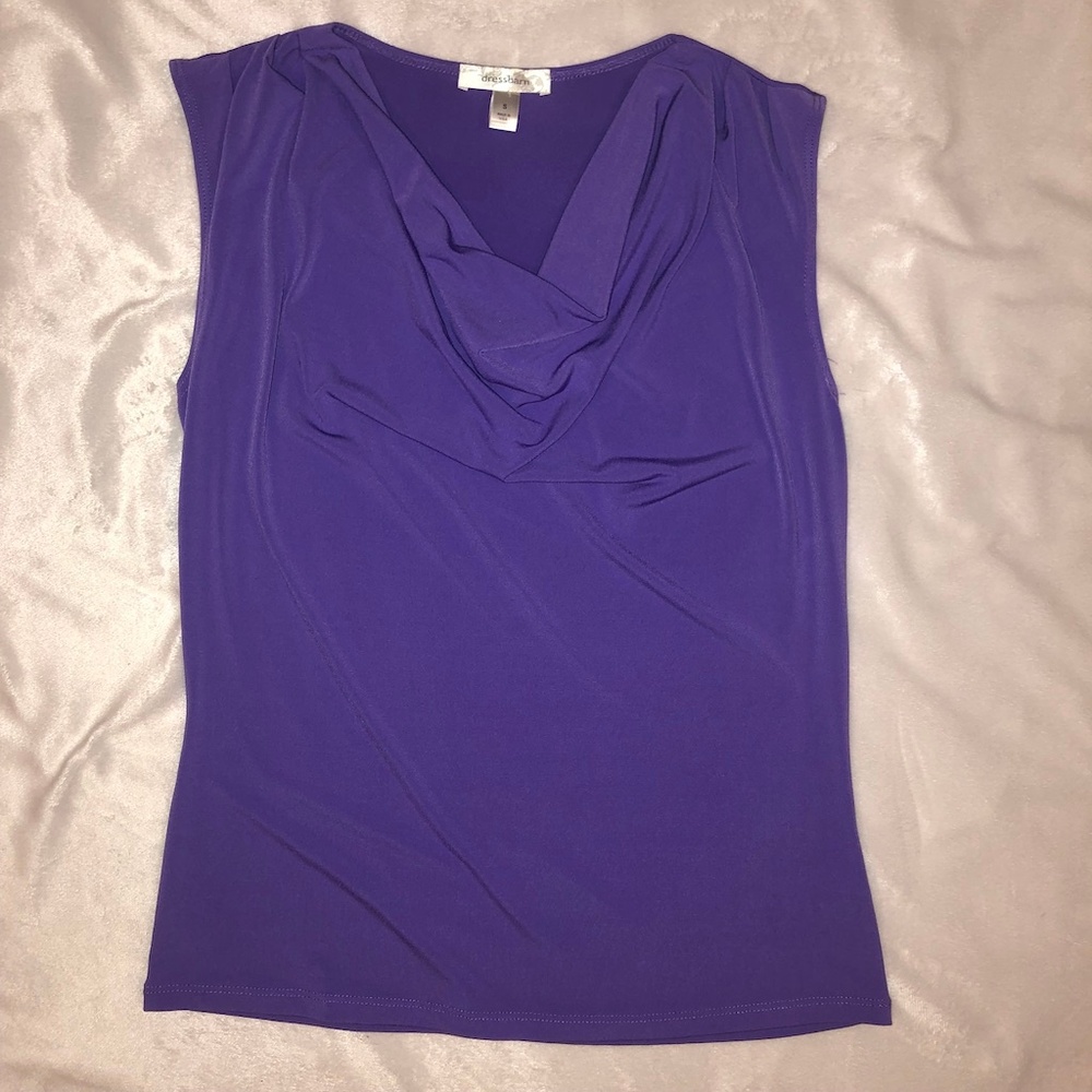 Purple Dressbarn top / blouse with scoop neck, EUC